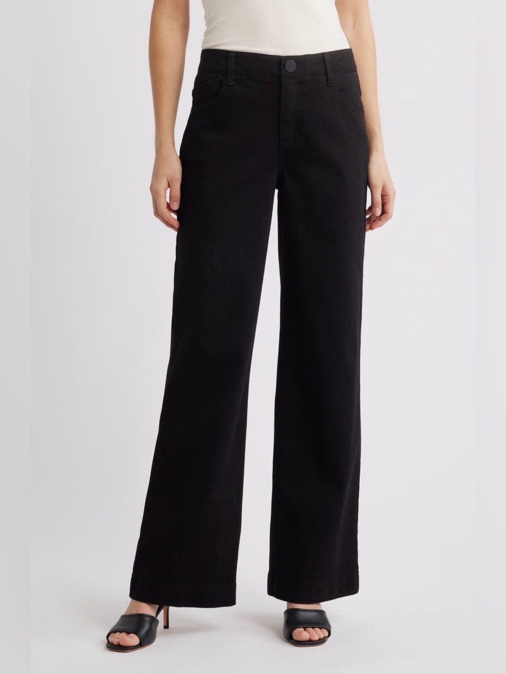 Wit & Wisdom Sam High Rise Wide Leg Black Jeans Size 12
